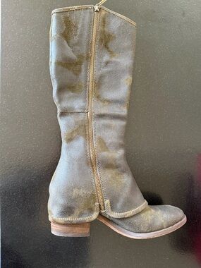 Donald J. Pliner Olive Suede Knee Boots with Side Zip